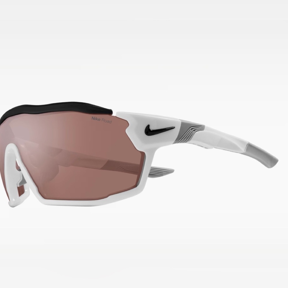 Nike Sport Sunglasses - White Frame with Rose-Tinted Lenses
